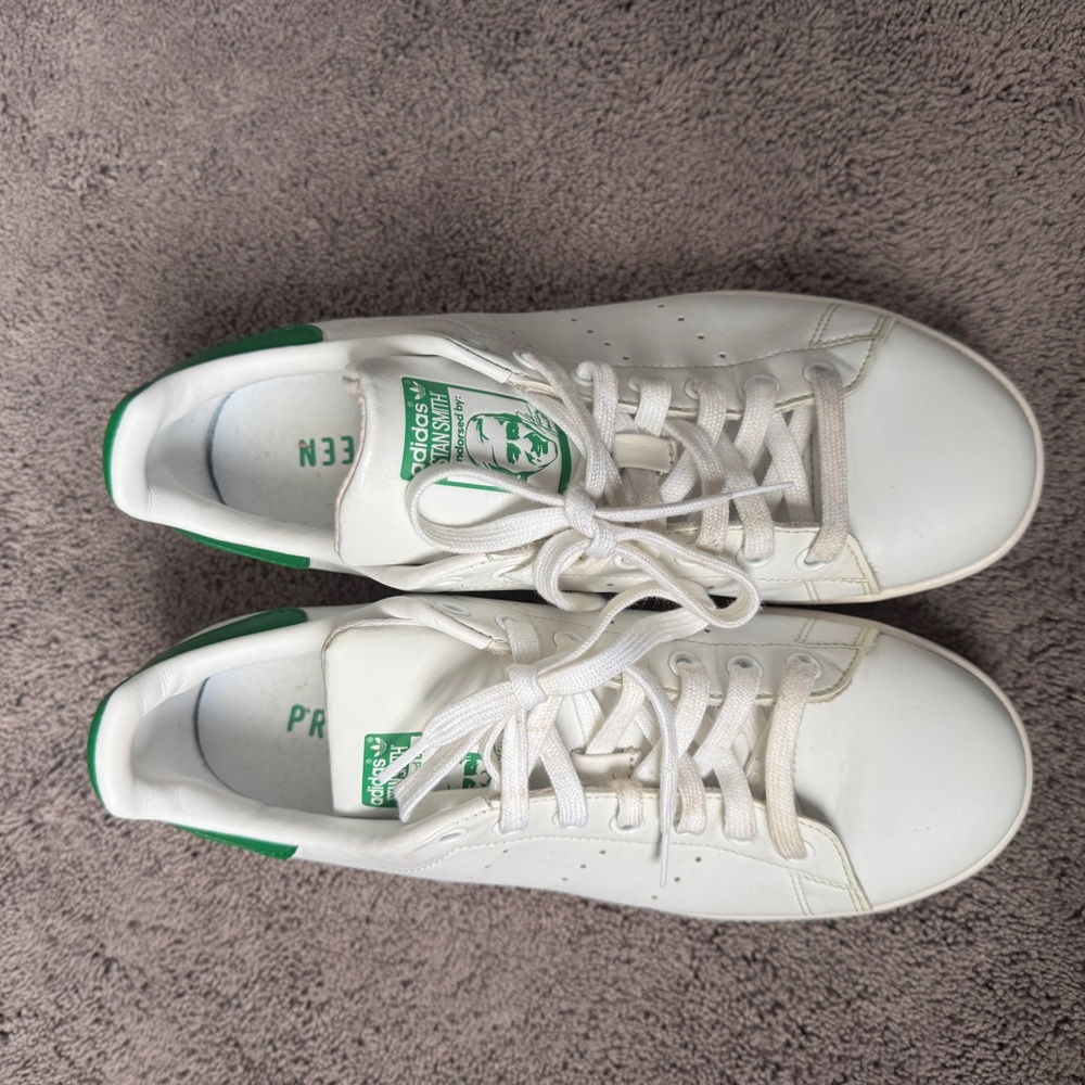 Adidas Classic White and Green Shoes
